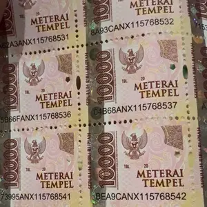 20 pcs Materai Asli Original dari Kantor Pos dengan Nomor Unik dan Desain Khas untuk koleksi Anda