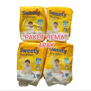 4PAK SWEETY MINI DRY X-PERT 1PAK M/L ISI 5PCS XL 4pcs Diapers popok bayi balita sekali pakai