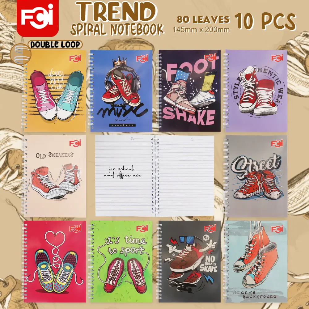 FCI trend SPIRAL Notebook with New Assorted Design For Elementary and ...