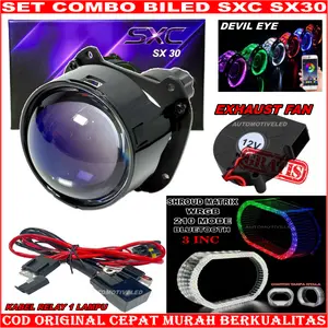 ORIGINAL PAKET COMBO BILED SXC PROJIE BILED SXC SX30 2,5 INCHI 55 WATT BLUELENS SXC SX30 55 WATT | BILED 2,5 INCHI 55 WATT | PROJIE PREMIUM SXC