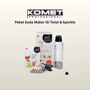 iSi Twist 'n Sparkle Soda Maker Starter Kit Pembuat Air Soda Portable + Free Soda Chargers CO2