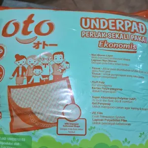OTO UNDERPAD Perlak Sekali Pakai Menyerap Urine Cairan uk 60 x 60 cm , isi 10 pcs