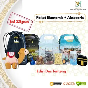 25 paket Oleh Oleh Haji dan Umroh Ekonomis Plus Sajadah Travel & Dus Tenteng - Souvenir Haji Lengkap