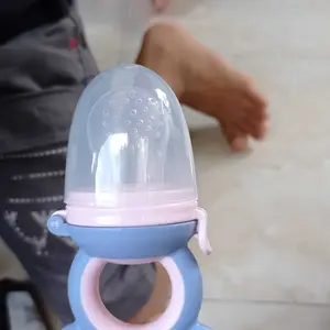 LULU BABY | Empeng/ Dot Buah Bayi Peremium Pegangan Kepala Beruang Pink Blue