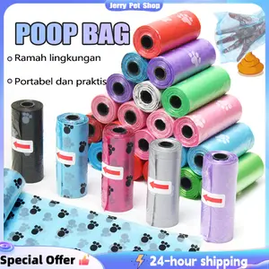 plastik kucing poop bag plastik kotoran kucingpoop bag Kantong Plastik Poop Kotor Poop Bag Organik Kantong Sampah Refil / Kantong Kotoran Pup Anjing Kucing Pet FEFARM