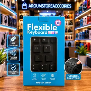 Flexible Keyboard USB Plug & Play Fleksibel Praktis Tahan Lama Awet Fleksibel Bisa Ditekuk