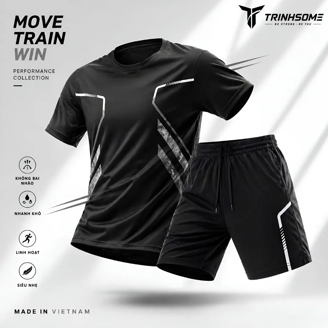 Bộ Đồ, Set Quần Áo Thể Thao Nam Nữ, Dây Rút, 2 Túi Quần, Sport Tập Thể Dục Chạy Bộ Tập Gym, Top, Không Bai Nhão, Bền, Mát Mẻ, Co Dãn 4 chiều, Cầu Lông, Gym, Bóng Đá. Mã: TM.01 - 1