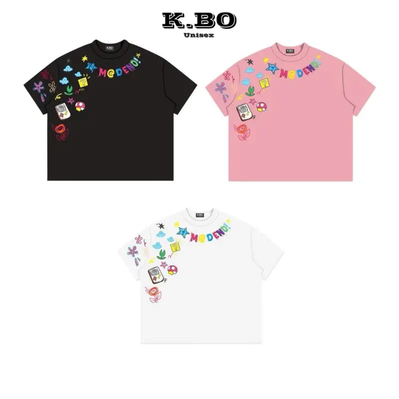 ÁO THUN BOXY CỔ TRÒN IN NỔI “MADENO” x K.BO UNISEX - ÁO PHÔNG CỔ TRÒN NAM NỮ FROM RỘNG