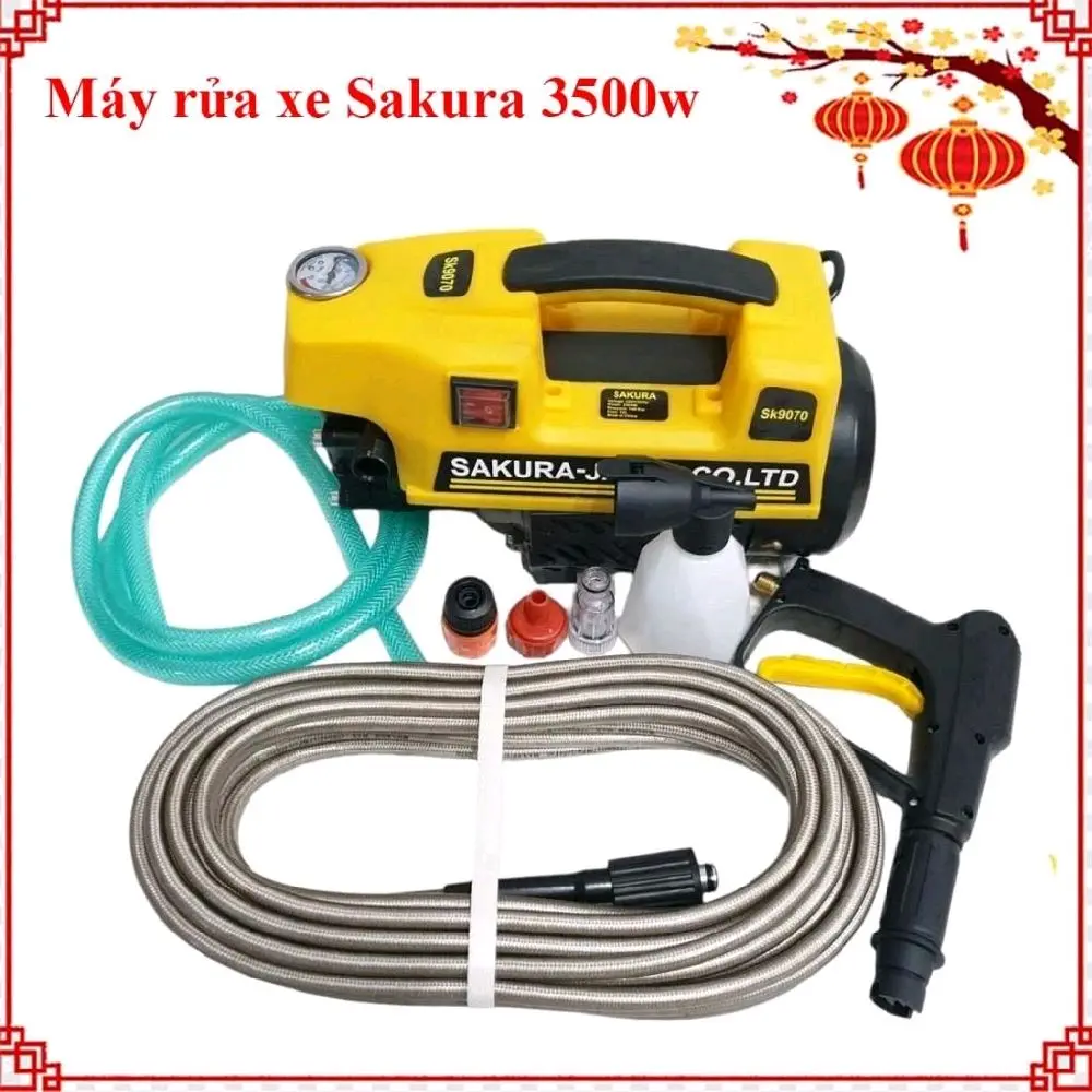 Máy rửa xe Sakura  áp lực cao - Máy rửa xe gia đình Sakura áp lực cao Khỏe bảo hành3 tháng