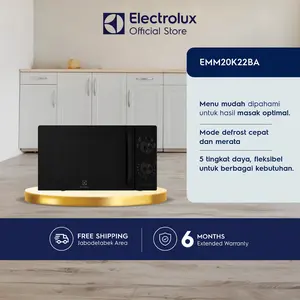 Electrolux Microwave 20L Microwave Solo - Hemat Listrik -  Defrost - Mudah digunakan - EMM20K22BA