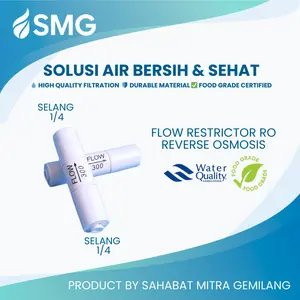 Flow Restrictor 300 cc RO - Pembatas Pembuangan Air Limbah Mesin Reverse Osmosis 50 GPD - FR 300 Quick Connect Selang 1/4 Inch - Flow Restricter 300cc Inline Push Fit Sambungan Selang Filter Air - Sparepart RO Murah Berkualitas