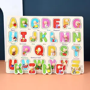 GS Puzzle Kayu Knob ABC Fruit dan Number Murah Chunky Puzzle Anak Kayu 3D Puzzle Huruf Buah dan Angka Jigsaw Wooden Edukasi