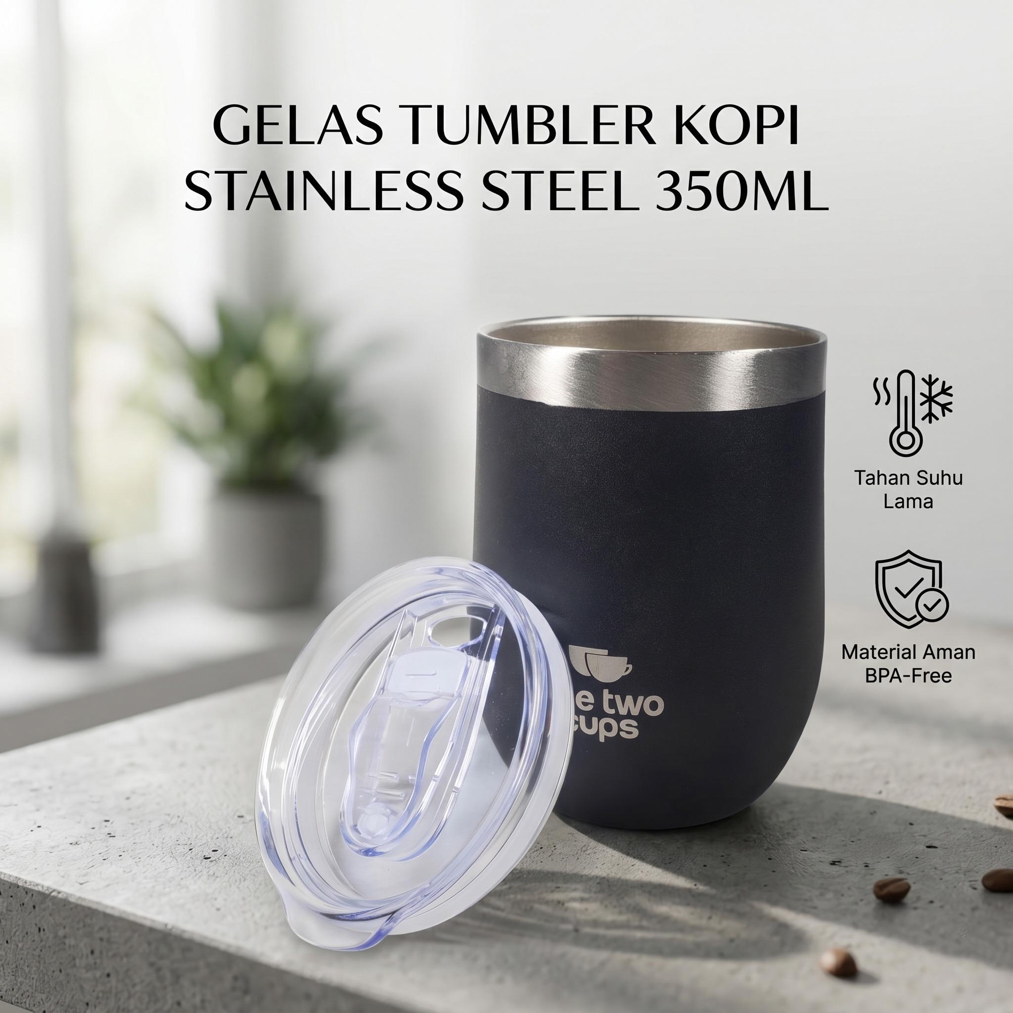 One Two Cups Gelas Tumbler Kopi Mug Egg Shaped Stainless Steel 350ml - BC123