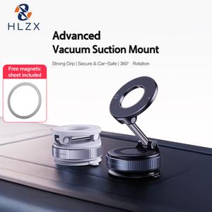 K007 Magnetic Car Phone Holder, Foldable 360° Adjustable Stand, Vacuum Suction Base, Multi-purpose Mount for Car Desk Bathroom Universal Use