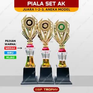Piala Set Model AK Juara 1-2-3 Warna Merah/Biru/Hijau