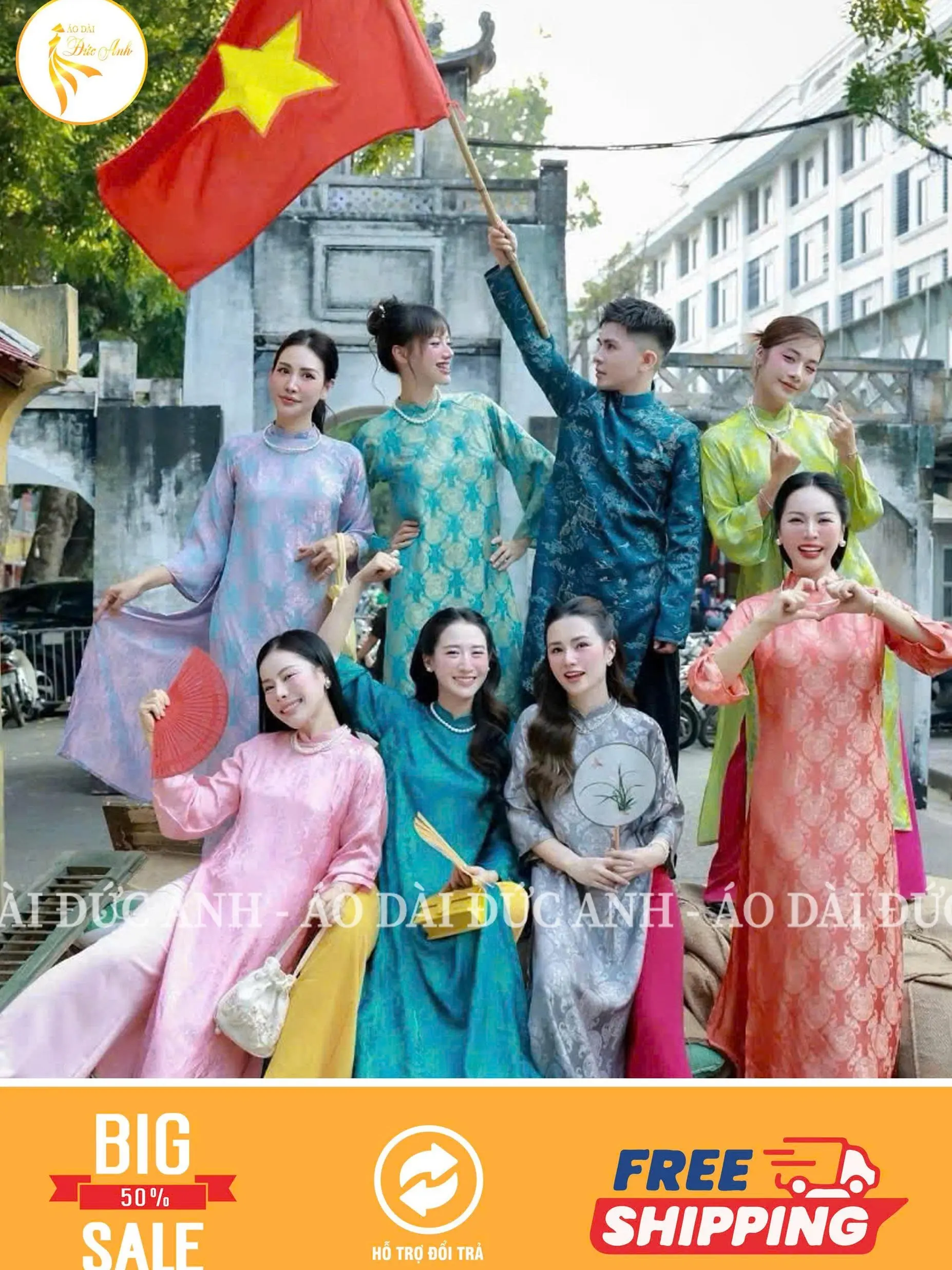 Áo Dài Gấm Thọ Dơi Dáng Xuông Tay Loe vải mềm mại thướt tha  đủ 9 màu sắc hot trend mặc Tết 2025 đi chơi đi tiệc đi du xuân đều hợp