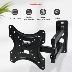 Bracket TV Dinding 17-42 Inch VESA200x200 Putar 90 Tilt 15 - OMBV03BK - Black