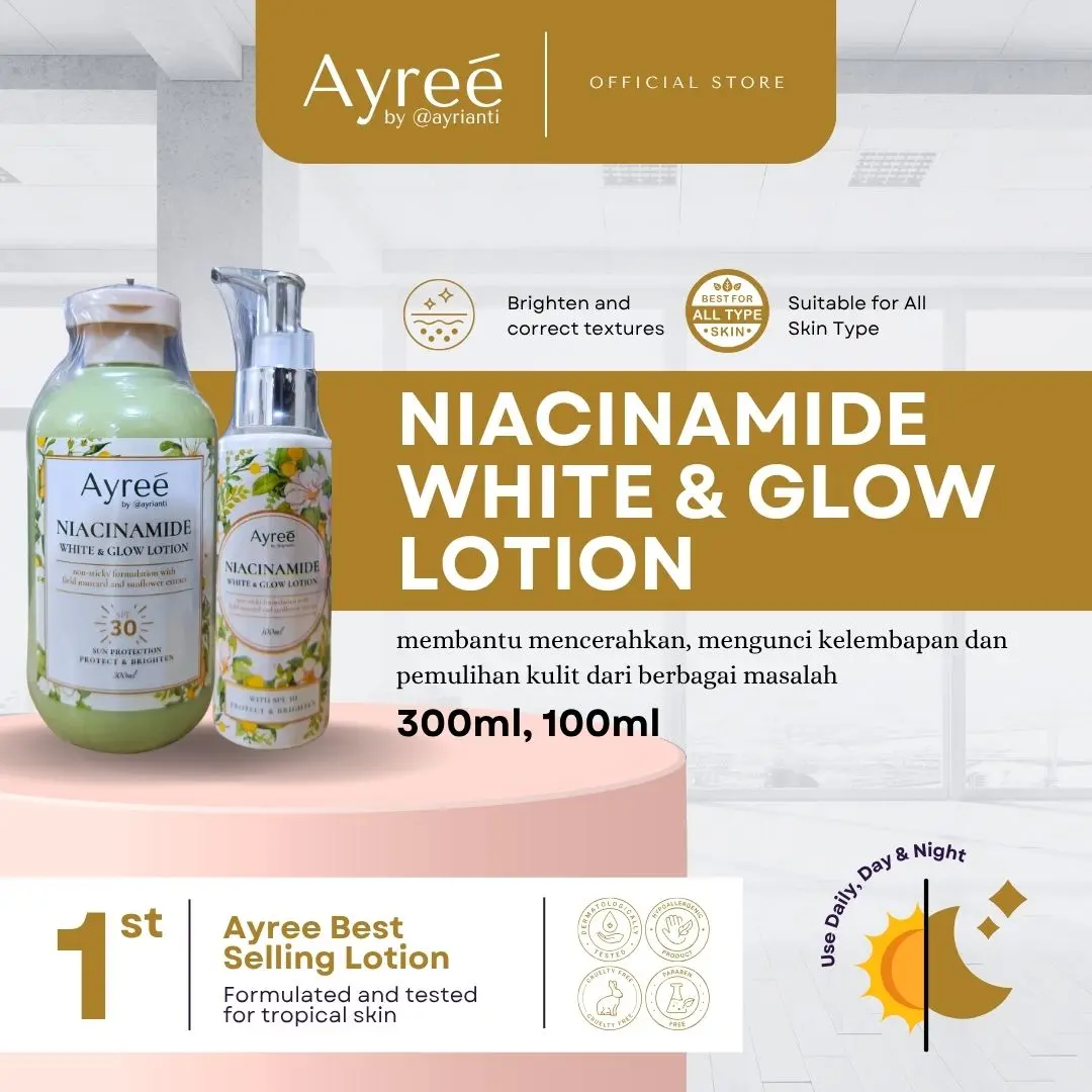 Ayree Niacinamide White & Glow Lotion - Shop | Tokopedia