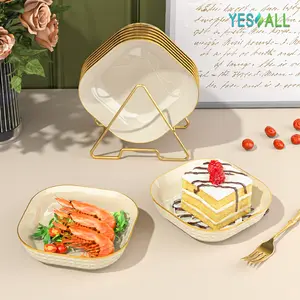 YESALL Piring Saji Mini Kotak Diamond 14,5cm | Cantik Transparan Piring Saji Kotak Lauk Pauk Buah Kue Snack Dessert Aesthetic Tempat Saji Makanan Sushi Dim Sum Salad Buah Snack Mewah Piring Makan Souvenir Estetik Serbaguna