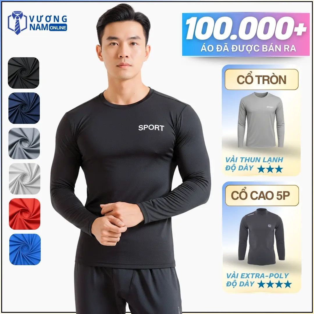 Áo giữ nhiệt nam Chống Nắng thun dài tay co giãn 4 chiều ôm body cao cấp đẹp Áo Thun Menswear Cổ Tròn VNO87