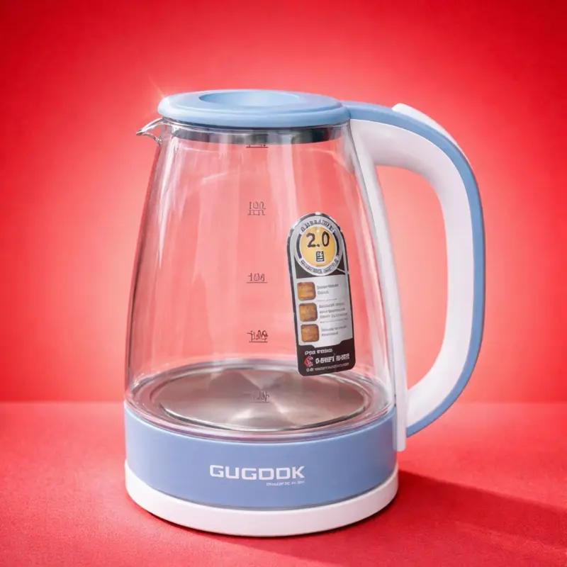 Ấm siêu tốc thủy tinh 2.0 L cao cấp công suất 1500w bình siêu tốc trong suốt cường lực đèn led tự ngắt khi sôi Đun Nước Bình Đun Nước Đun Siêu Tốc ST16 - 1