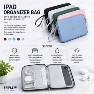 Triple W Tas Softcase Ipad Tablet 10.9" & 12.9" Organizer Waterproof & multifungsi Pouch Premium BUBM