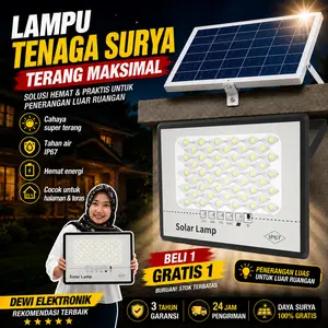 [Garansi 3 tahun]Lampu Tenaga Surya Outdoor Otomatis  Super Terang IP67 Tahan Air LED Solar Baterai Panel Surya Kabel Putih