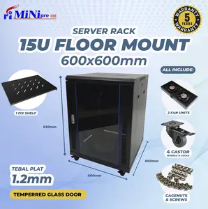 Minipro Rack Server 15U 600x600mm Floor Mount Rack