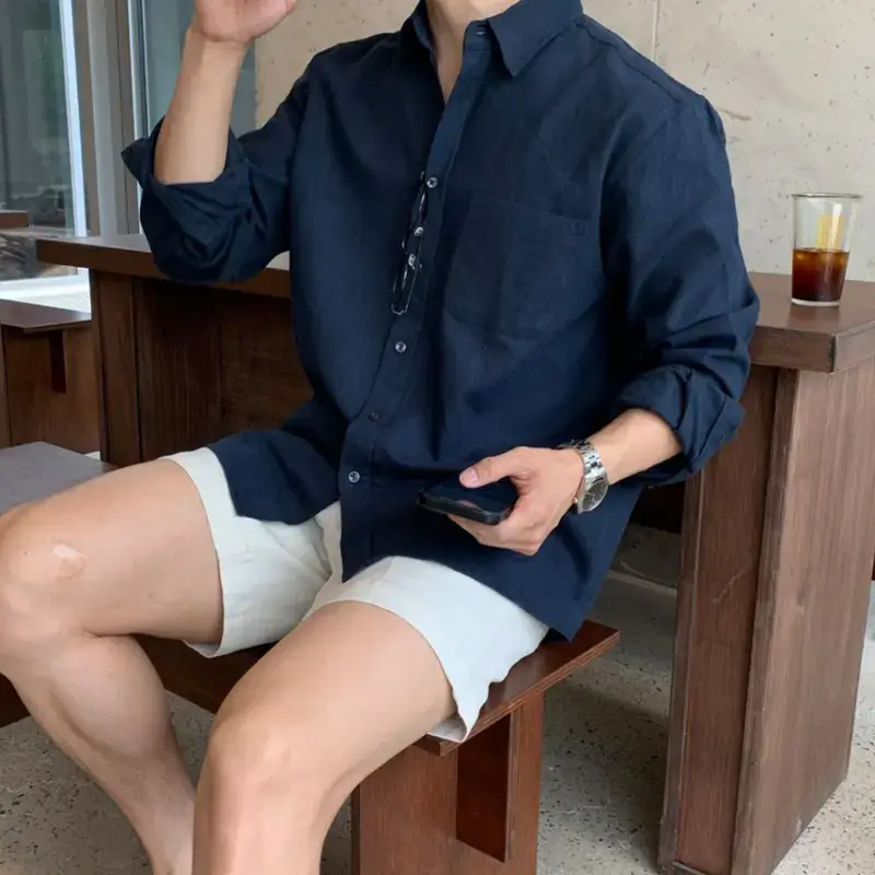 [DEAL MỞ BÁN] ÁO SƠ MI NAM CỔ ĐỨC CHẤT VẢI ĐŨI CAO CẤP FORM DÁNG TRẺ TRUNG MENSWEAR DÀI TAY