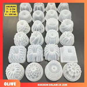 [24 pcs 24 Motif] Mini Cetakan puding bahan premium plastik PP tebal / Cetakan  Kue / Cetakan Agar Agar / Cetakan kukus / Kitchenware Cetak Bolu Peralatan