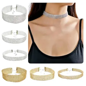 Kim Zircon Choker Necklace Kalung Blink Blink Luxury Pesta Premium Handmade Fashion