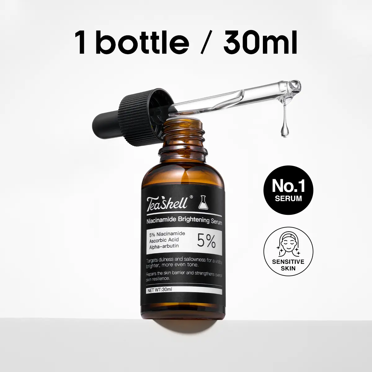 JMCY × Teashell】Whitening Serum 5% Niacinamide & Alpha Arbutin 