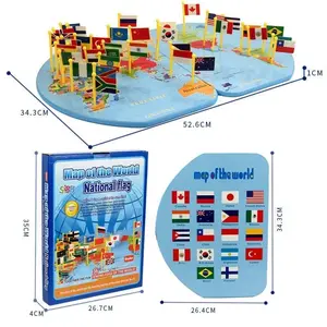 KS Map of the World English / Knowledge of the World / Peta Dunia / Peta Bendera Kayu MW02