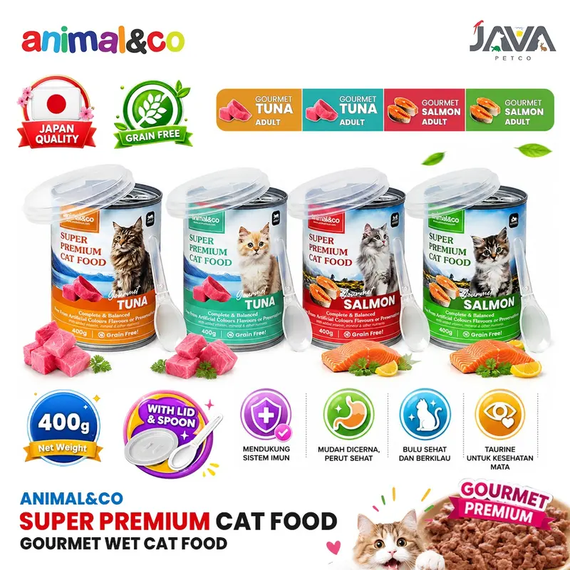 AnimalnCo Gourmet Wet Cat Food Can 400gram Makanan Basah Kucing Premium Grain Free Makanan Kucing Murah