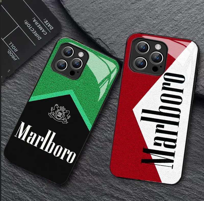 For IPHONE 16 15 14 13 Pro Max Plus Phone Case Marlboro Silicone frame HD  shockproof glass back cover 1143 - TikTok Shop Philippines