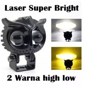 LAMPU TEMBAK LASER LED D2 OWL 2 WARNA PUTIH KUNING JAUH DEKAT SUPER TERANG