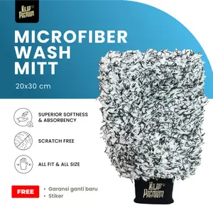 Wash Mitt Korean Microfiber Kilap Premium / Lap Cuci Wash and Wax Mobil & Motor Halus Lembut Anti Lecet
