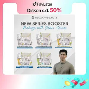 Ms glow - ISI 5+1 (pouch,f wash,toner,krim siang,krim malam,serum booster)  paket wajah Ms glow -  Mencerahkan Perawatan Memutihkan Pencerah Aging