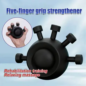 BITCBae Bola Latihan Tangan Finger Trainer Grip Strength Alat latihan lima jari Berputar Power Wrist Ball Trainer Latihan Otot Peregangan