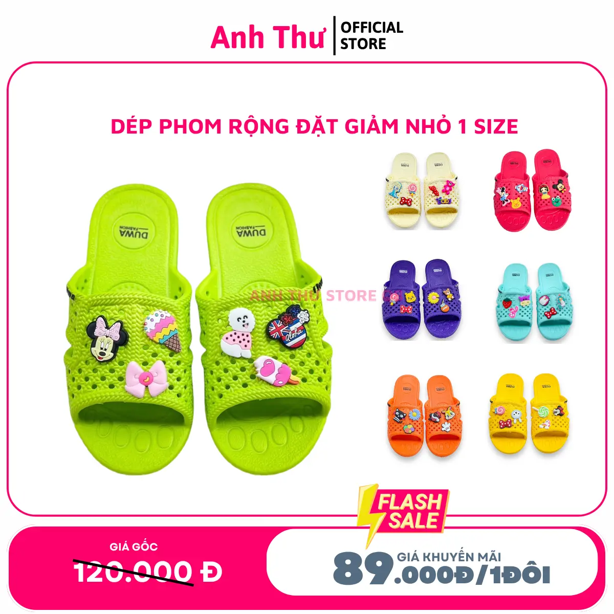 Dép tổ ong gắn stickers dành cho nam nữ chất Eva nhẹ êm đế chống trơn có 10 màu lựa chọn size 35-42 Flash Sale Giá Khuyến Mãi - 1