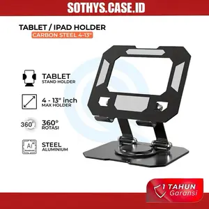 Tablet Stand Holder Foldable 360 Rotatable Laptop Stand Holder Multifunction Aluminum Alloy Untuk Tablet Phone / Universal Tablet Desktop Stand Di Lipat