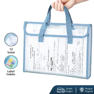 Expanding File Bag 13 Pocket – Tas Map Dokumen Anti Air + Gratis Label Warna WJJ-0516