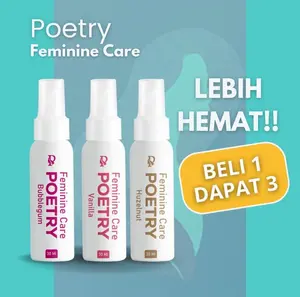 [PRIVASI] Paket Isi 3 Pcs Poetry Feminine Care Spray 30 ML Varian Rasa Bubblegum Strawberry Vanilla Parfum Perawatan Wanita Bunga Hygiene
