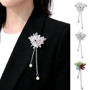 Zinova Flower Brooch Bros Juntai Jurai Mutiara Bunga Bros Rantai Untai Peniti Pin