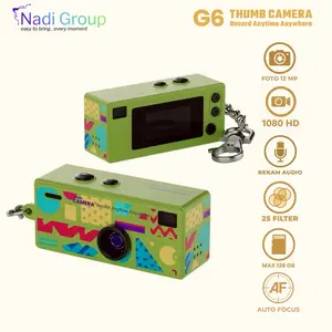 READY! G6 Lime Green Thumb Camera Mini Keychain Retro Camera Kamera Foto 12MP, Video 1080 HD, Rekam Audio