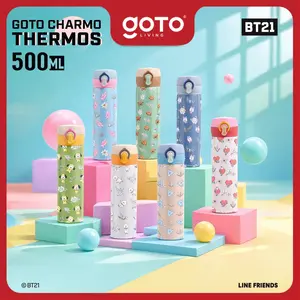 Goto [COD] Charmo x BT21 Tumbler Botol Minum Stainless 304 Tahan Panas Dingin Lucu Karakter Anti Tumpah Food Grade 500ml