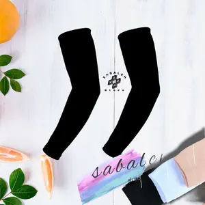 Manset Tangan Polos Nylon Spandek Panjang untuk Pria dan Wanita - Muslim, Handsock