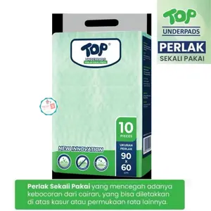 TOP UNDERPADS PERLAK 60CM X 90CM ISI 10 PCS | UNDER PADS | ALAS PIPIS | PERLAK SEKALI PAKAI