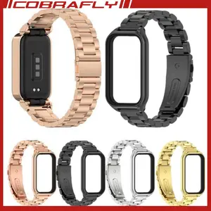Steel Strap for Xiaomi Smart Band 9 Active Tali Metal Strap 2 in 1 Protective Case +Strap Mi Band 9 Active Stainless Steel Strap
