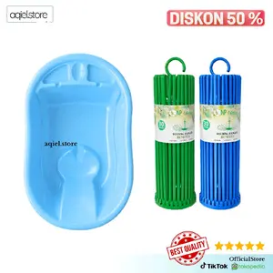 Paket Hemat Bak Mandi Bayi Polin Dan Folding Hanger 30 Stik 1 newborn set